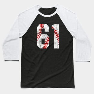 Vintage #61 Baseball Laces Baseball Mom Jersey Love Baseball Baseball T-Shirt